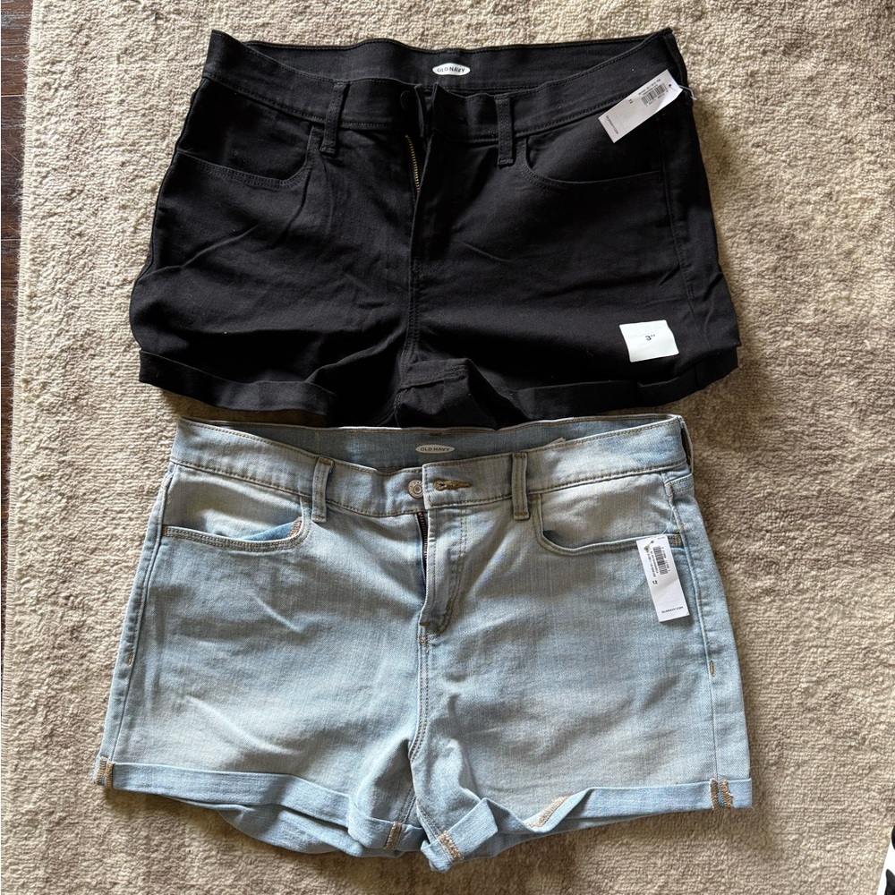 Brand new never worn WT Stylish Black and Light Blue Women's Shorts old navy
